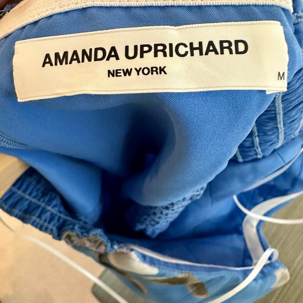 Amanda Uprichard Eden Blue Strapless Asymmetrical Cocktail Dress - Picture 6 of 7